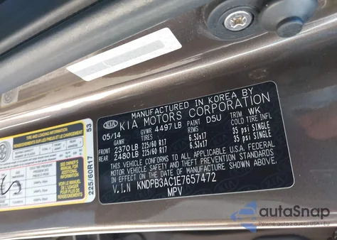 2014 Kia Sportage Lx z USA, uszkodzony, nr VIN KNDPB3AC1E7657472